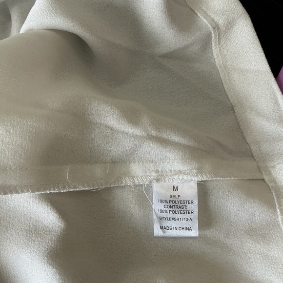 Sophie Rue White Blazer Dress Sleeveless Deep V Mini Size M - Picture 11 of 11